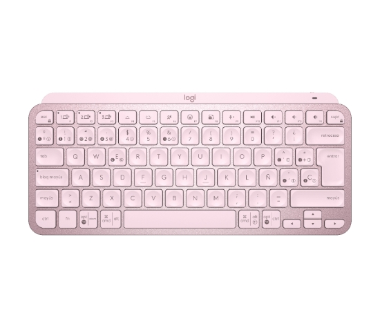 Imagen de Logitech MX Keys Mini - eclado - Inalámbrico - Español - Bluetooth 5.0 / Bluetooth / 2.4 GHz / USB-C - Ergonomic Design - Rosa