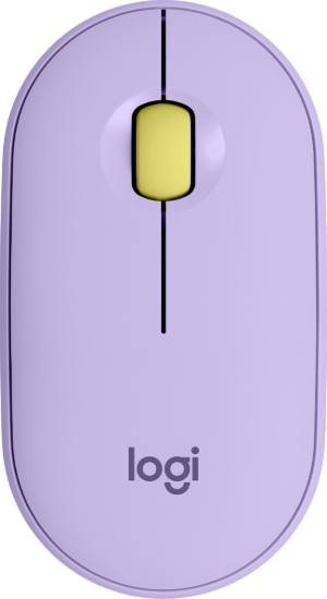 Imagen de Logitech Pebble Pebble Wireless Mouse with Bluetooth or 2.4 GHz Receiver - Lavender Lemonade - Ratón - óptico - 3 botones - inalámbrico - Bluetooth, 2.4 GHz - receptor inalámbrico USB - lavanda, limon