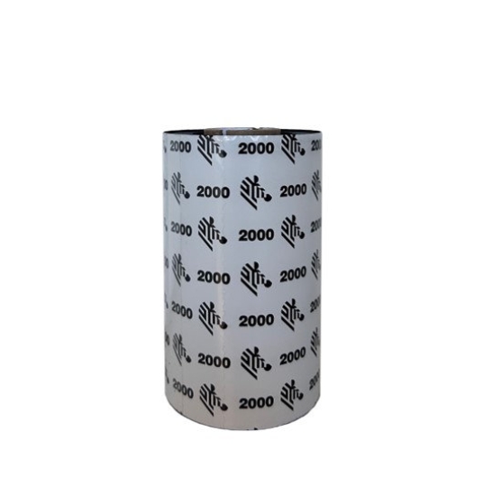 Imagen de Zebra 2000 estándar ribbon de cera, 1" ID, 3.27" x 1476', 24 rollos por Carton