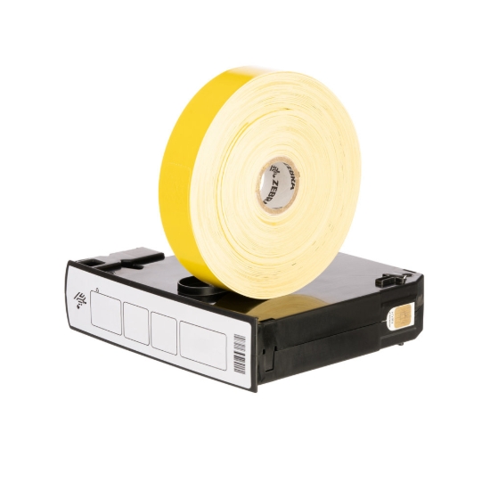 Imagen de ZEBRA, CONSUMABLES, YELLOW HC100 AND ZD510 Z-BAND SPLASH POLYPROPYLENE WRISTBAND CARTRIDGE, DIRECT THERMAL, 1" X 10", PERFORATED, 350 WRISTBANDS PER CARTRIDGE, 6 CARTRIDGES PER CASE, PRICED PER CASE