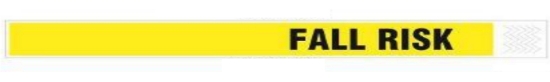 Imagen de ZEBRA AIT, WRISTBAND, TYVEK, 1X10IN (25.4X254MM); ALERT WRISTBAND, ADHESIVE CLOSURE, YELLOW-FALL RISK, 1000/BOX