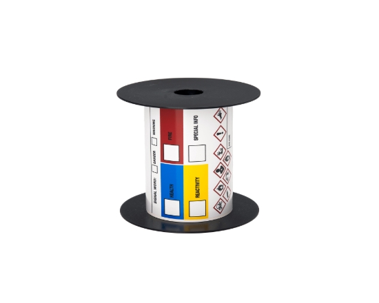 Imagen de BROTHER MOBILE, 4"X6" TT GHS SECONDARY CONTAINER PREPRINTED WHITE LABEL (USE BMSLPR03XX RIBBONS),3MIL,5+YRS,5"OD/1"CORE,250 LBLS/ROLL,1ROLL/UNIT (WARNING: CANCER RISK FROM EXPOSURE TO BISPHENOL S (BPS