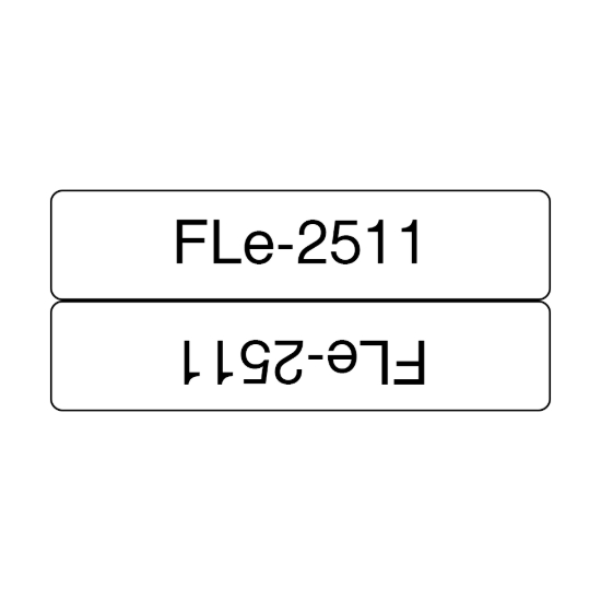 Imagen de BROTHER MOBILE, EOL, REFER TO FLE2511G,  0.82 IN X 1.7 IN (21MM X 45MM), 0.41 IN X 1.7 IN (10.5MM X 45MM) FOLDED, POLYESTER BLACK INK ON WHITE FLAG LABEL, 72 LABELS