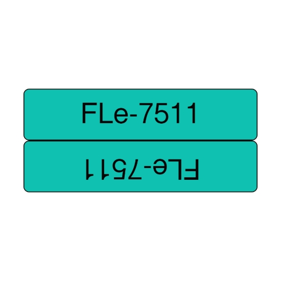 Imagen de BROTHER MOBILE, 0.82 IN X 1.7 IN (21MM X 45MM), 0.41 IN X 1.7 IN (10.5MM X 45MM) FOLDED, POLYESTER FLAG BLACK INK ON GREEN LABEL, 72 LABELS
