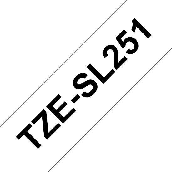 Imagen de BROTHER MOBILE, 1IN X 26.2 FT (24MM X 8M), 3/8IN (9.5MM) PRINTABLE HEIGHT, BLACK INK ON WHITE SELF-LAMINATING LABEL