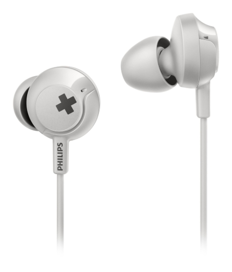 Imagen de Philips BASS+ SHE4305WT - Earphones with mic - in-ear - wired - 3.5 mm jack - noise isolating - white
