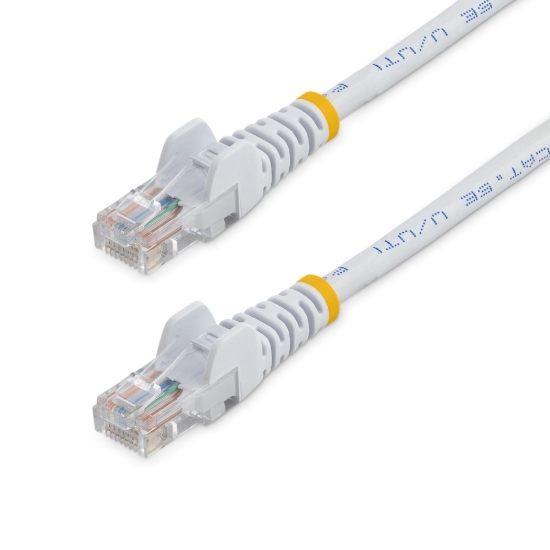 Imagen de StarTech.com - Cable de Red de 0,5m Blanco Cat5e Ethernet RJ45 sin Enganches - Latiguillo Snagless - Cable de interconexión - RJ-45 (M) a RJ-45 (M) - 50 cm - UTP - CAT 5e - sin enganches, trenzado - b