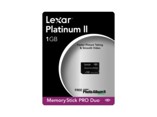 Imagen de Lexar Platinum II - Tarjeta de memoria flash (adaptador para Memory Stick DUO Incluido) - 1 GB - 40x - MS PRO DUO