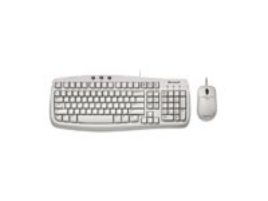 Imagen de Microsoft Basic White Value Pack - Juego de teclado y ratón - PS/2 - EE. UU. - blanco - OEM (paquete de 3)