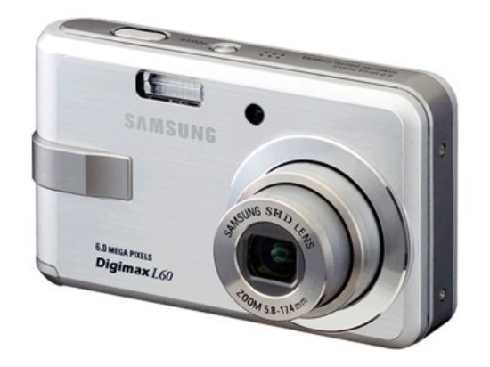Imagen de Samsung Digimax L60 - Cámara digital - compacta - 6.0 MP - 3x zoom óptico - flash 23 MB - plata