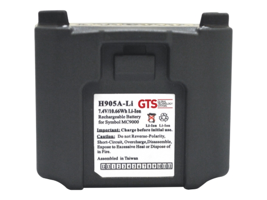 Imagen de GTS - Batería para PDA (equivalente a: Symbol BTRY-MC90SAB00-01) - Ion de litio - 1550 mAh - para Zebra MC9000, MC9002, MC9003, MC9060, MC9062, MC9063, MC9090, MC9094, MC9097