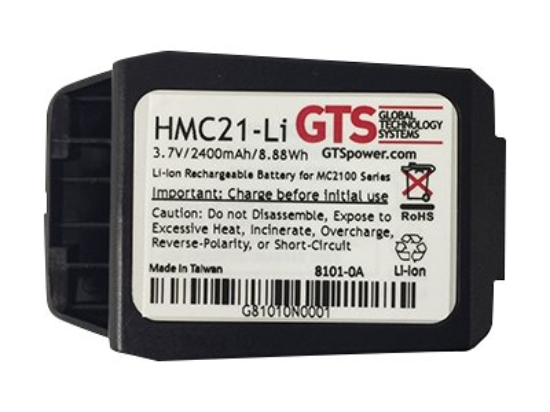 Imagen de GTS HMC21-Li - Batería para PDA (equivalente a: Zebra BTRY-MC21EAB0E, Zebra 82-150612-01) - Ion de litio - 2400 mAh - 8.88 Wh - para Zebra MC2100, MC2180