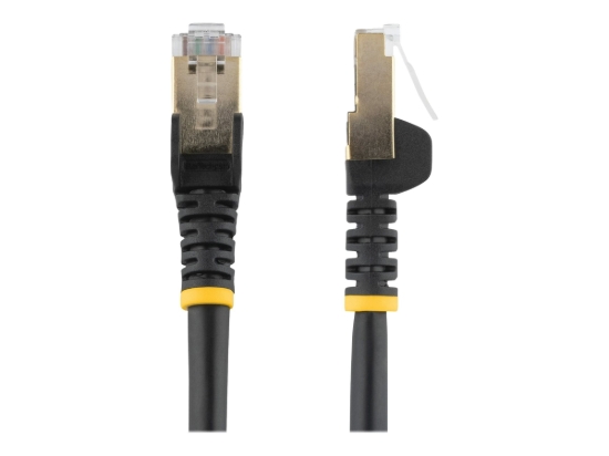 Imagen de StarTech.com 3ft CAT6A Ethernet Cable, 10 Gigabit Shielded Snagless RJ45 100W PoE Patch Cord, CAT 6A 10GbE STP Network Cable w/Strain Relief, Black, Fluke Tested/UL Certified Wiring/TIA - Category 6A 