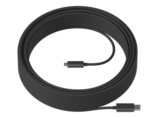 Imagen de Logitech Strong - Cable USB - USB Tipo A (M) a 24 pin USB-C (M) - USB 3.1 - 10 m - plenum, Active Optical Cable (AOC) - para Room Solution Huddle, Large