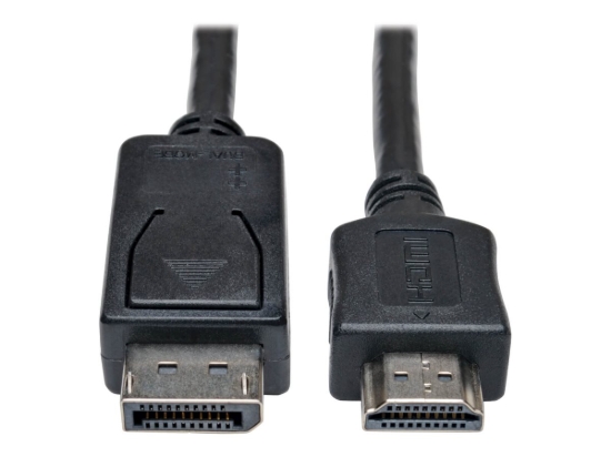 Imagen de Eaton Tripp Lite Series DisplayPort to HDMI Adapter Cable (M/M), 6 ft. (1.8 m) - Cable adaptador - DisplayPort macho a HDMI macho - negro