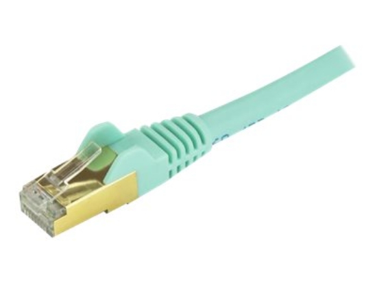 Imagen de StarTech.com 10ft CAT6A Ethernet Cable, 10 Gigabit Shielded Snagless RJ45 100W PoE Patch Cord, CAT 6A 10GbE STP Network Cable w/Strain Relief, Aqua, Fluke Tested/UL Certified Wiring/TIA - Category 6A 