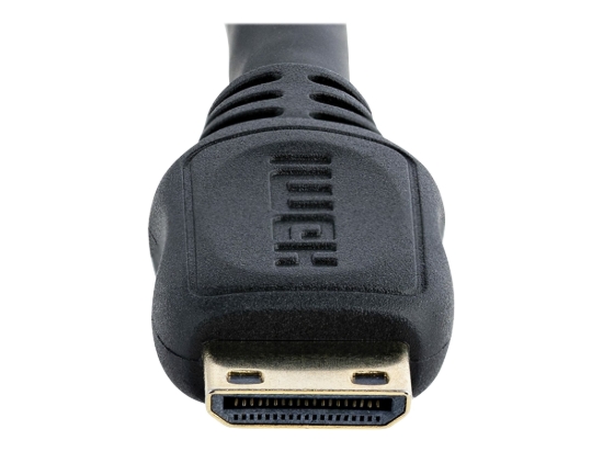Imagen de StarTech.com Cable HDMI de alta velocidad 12cm - Adaptador HDMI a Mini HDMI - Adaptador HDMI - HDMI hembra a 19 pin mini HDMI Type C macho - 1.3 cm - blindado - negro - para P/N: HDMM30CM