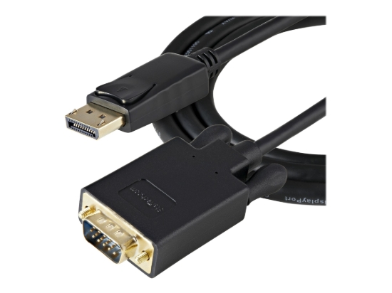 Imagen de StarTech.com 3ft DisplayPort to VGA Adapter Cable - 1920x1200 - Active DisplayPort (DP) Computer or Laptop to VGA Monitor or TV Display (DP2VGAMM3B) - Cable adaptador - DisplayPort (M) enganchado a HD