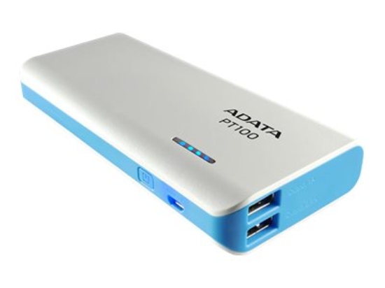 Imagen de ADATA PT100 - Cargador portátil - 10000 mAh - 2.1 A - 2 conectores de salida (USB) - blanco