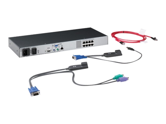 Imagen de HPE Server Console Switch - Conmutador KVM - CAT5 - 16 x KVM port(s) - 2 usuarios locales - montaje en rack - para ProLiant DL160 G6, DL180 G6, DL360 G6, DL370 G6, DL380 G6, DL385 G5p, ML350 G6, ML370