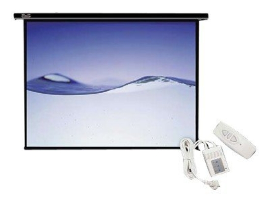 Imagen de Klip Xtreme KPS-502 - Pantalla de proyección - instalable en el techo, instalable en pared - motorizado - 100" (254 cm) - 4:3 - Matte White - blanco