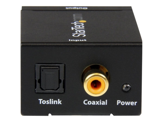 Imagen de StarTech.com Adaptador Conversor de Audio Digital Coaxial SPDIF o Toslink Óptico a RCA Estéreo Analógico - Convertidor de audio digital óptico/coxial - negro - para P/N: FPCEILPTBLP, FPWARTB1M, FPWFXB