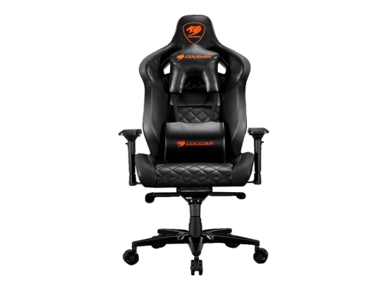 Imagen de COUGAR Armor Titan Black - Silla - parte trasera alta - reposabrazos - forma de T - inclinación - giratorio - aluminio, piel PVC - negro