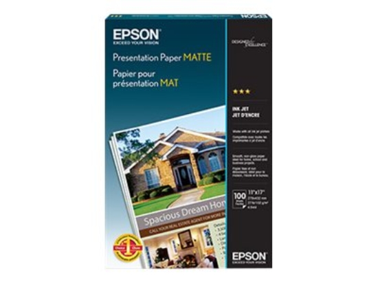 Imagen de Epson - ANSI B (Ledger) (279 x 432 mm) - 105 g/m² - 100 uds. papel - para Stylus Pro 38XX, Pro 5000, Pro 7000, Pro 9000; Stylus Photo R2880; WorkForce 1100, WF-2930