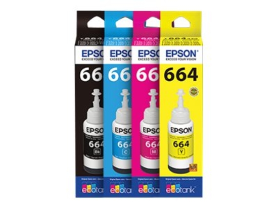 Imagen de Epson T664 - Amarillo - original - recarga de tinta - para Epson L380, L386, L395, L495; EcoTank ET-2600, 2650, L1455, L396, L606, L656