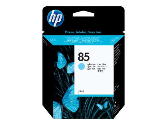 Imagen de HP 85 - 69 ml - gran capacidad - cián claro - original - DesignJet - cartucho de tinta - para DesignJet 130, 130gp, 130nr, 130r, 30, 30gp, 30n, 90, 90gp, 90r