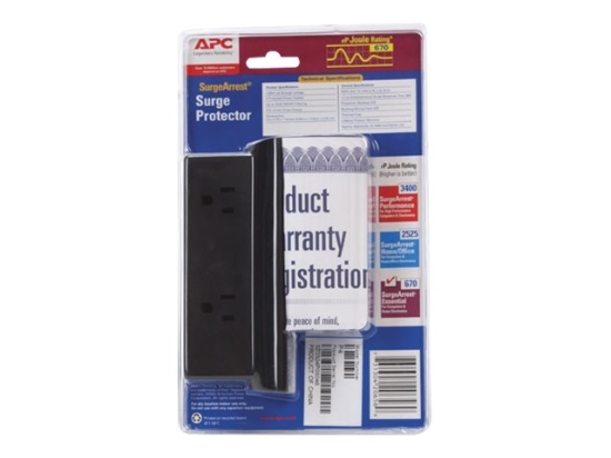 Imagen de APC SurgeArrest Essential - Protector contra sobretensiones - CA 120 V - conectores de salida: 4 - Canadá, Estados Unidos - negro