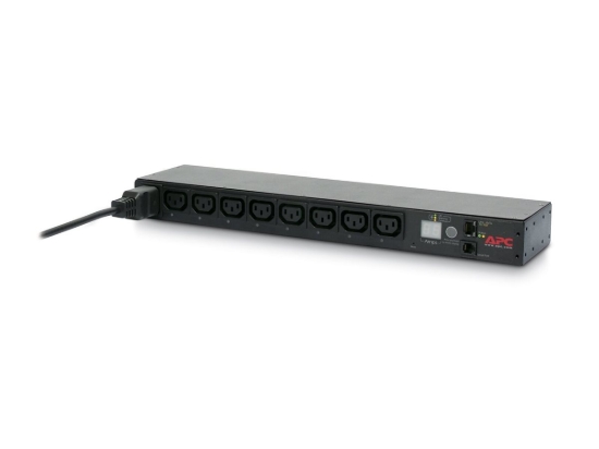Imagen de APC Switched Rack PDU - Unidad de distribución de potencia (montaje en bastidor) - AC 208-230 V - Ethernet, RS-232 - input: IEC 60320 C20 - conectores de salida: 8 (power IEC 60320 C13) - 1U - 2.4 m c