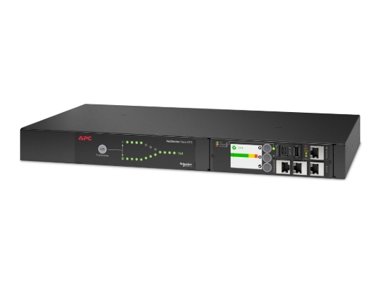 Imagen de APC Netshelter Rack Automatic Transfer Switch AP4450A - Interruptor redundante (montaje en bastidor) - CA 100/120 V - 1440 VA - 1 fase - Ethernet 10/100/1000, USB - conectores de salida: 10 - 1U - 2.4