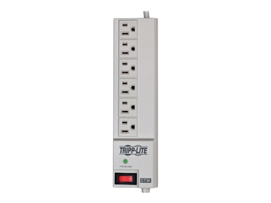 Imagen de Eaton Tripp Lite Series Surge Protector Power Strip 120V RT Angle 6 Outlet 6' Cord 540 Joule - Protector contra sobretensiones - CA 120 V - conectores de salida: 6 - Canadá, Estados Unidos - blanco