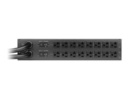 Imagen de APC NetShelter - Conmutador de transferencia automática (montaje en bastidor) - CA 120 V - 2880 VA - 1 fase - USB, Ethernet 10/100/1000 - input: alimentación NEMA L5-30P 24A - conectores de salida: 16