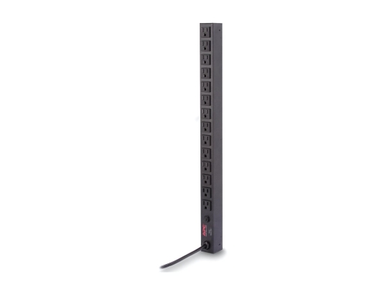 Imagen de APC Basic Rack-Mount PDU - Unidad de distribución de alimentación (montaje en bastidor) - CA 120 V - input: NEMA 5-15 - conectores de salida: 14 (NEMA 5-15) - 3.7 m cable - negro - para P/N: SMTL2K2RM
