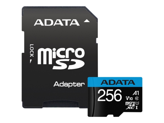 Imagen de ADATA Premier - Tarjeta de memoria flash (adaptador microSDXC a SD Incluido) - 256 GB - Video Class V10 / UHS-I U1 / Class10 - microSDXC UHS-I