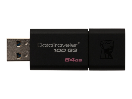 Imagen de Kingston DataTraveler 100 G3 - Unidad flash USB - 64 GB - USB 3.0 - negro