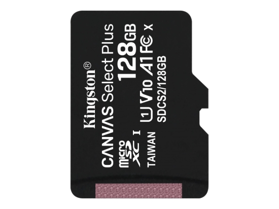 Imagen de Kingston Canvas Select Plus - Tarjeta de memoria flash - 128 GB - A1 / Video Class V10 / UHS Class 1 / Class10 - microSDXC UHS-I
