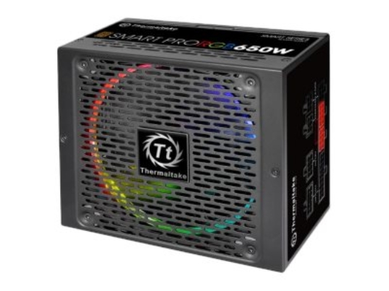 Imagen de Thermaltake SMART PRO RGB PS-SPR-0750FPCBUS-R - Fuente de alimentación (interna) - ATX12V 2.4/ EPS12V 2.92 - 80 PLUS Bronze - CA 100-240 V - 750 vatios - PFC activa - Estados Unidos - negro