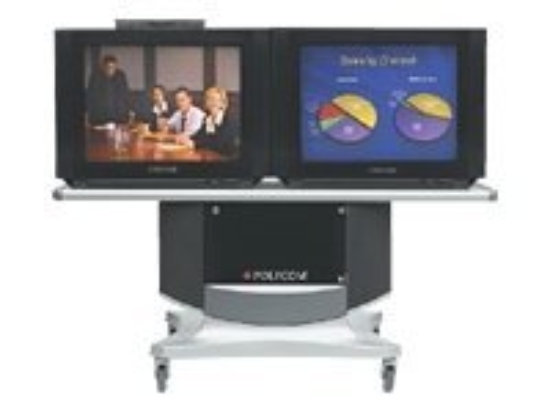 Imagen de Poly - Polycom Media Center with dual 42" Plasma and Stereo Audio System - Carrito - para sistema de videoconferencia - plexiglás, acero