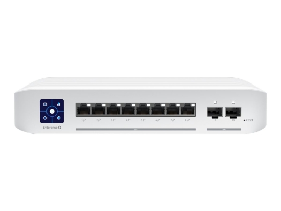 Imagen de Ubiquiti UniFi Enterprise - Conmutador - L3 - Gestionado - 8 x 10/100/1000/2.5G (PoE+) + 2 x 1 Gigabit / 10 Gigabit SFP+ (enlace ascendente) - sobremesa - PoE+ (120 W)