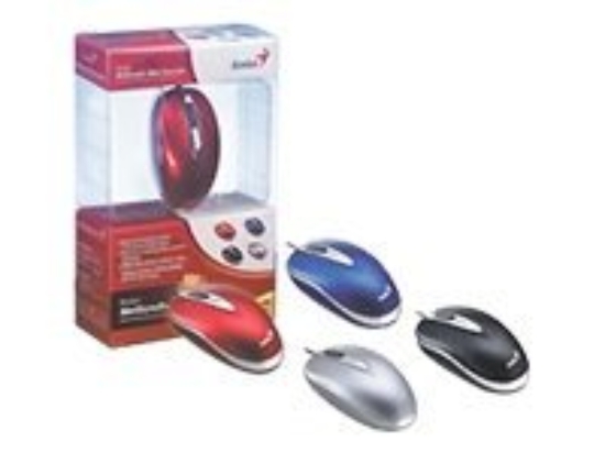 Imagen de Genius NetScroll+ Mini Traveler - Ratón - diestro y zurdo - óptico - 3 botones - cableado - PS/2, USB - azul claro polar