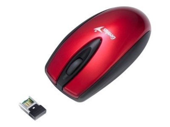 Imagen de Genius Mini Navigator - Ratón - óptico - 3 botones - inalámbrico - RF - receptor inalámbrico USB - negro, rubí