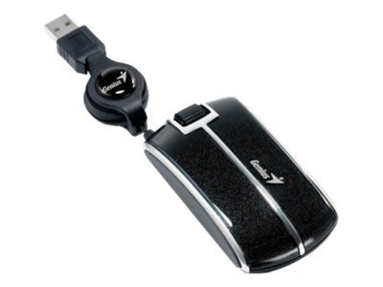 Imagen de Genius Traveler P330 - Ratón - óptico - 3 botones - cableado - USB - negro, plata