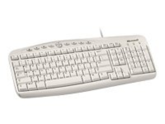 Imagen de Microsoft Wired Keyboard 500 - Teclado - PS/2 - EE. UU. - blanco