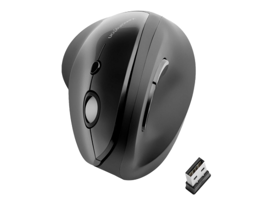 Imagen de Kensington Pro Fit Ergo Vertical Wireless Mouse - Ratón vertical - ergonómico - diestro - 6 botones - inalámbrico - receptor inalámbrico USB - negro