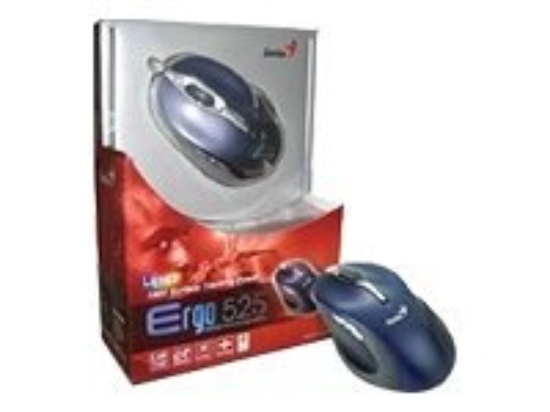 Imagen de Genius Ergo 525 - Ratón - laser - 8 botones - cableado - PS/2, USB - azul