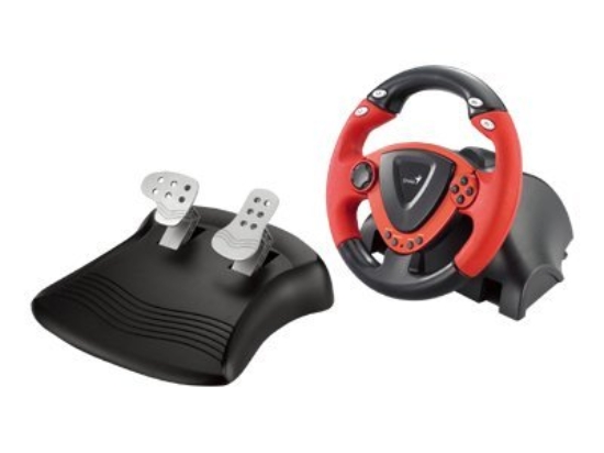 Imagen de Genius TwinWheel FF - Juego de volante y pedales - cableado - para Sony PlayStation 2, PC