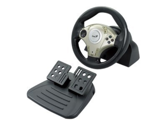Imagen de Genius TwinWheel F1 - Juego de volante y pedales - cableado - para Sony PlayStation 2, PC
